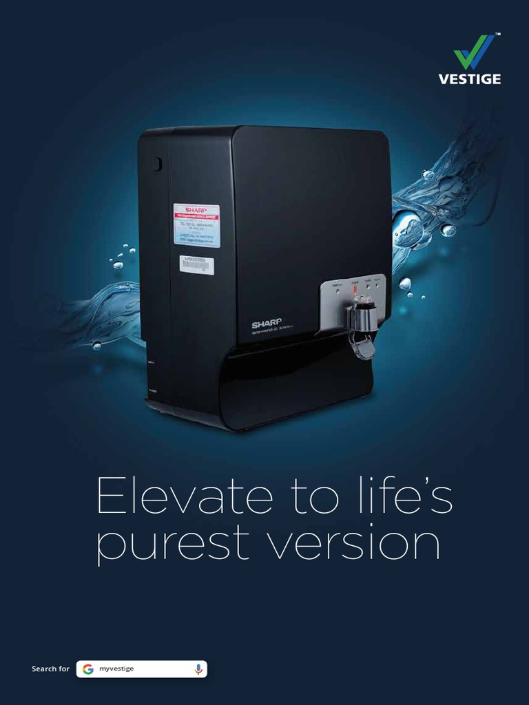 Vestige Sharp Water Purifier Booklet PDF Water Purification