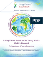 Living Values Education Rainbow Booklet Activities For Young Adults Unit 2 Respect