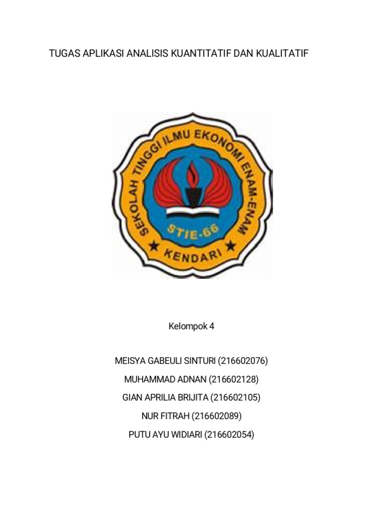 Tugas Aplikasi Analisis Kuantitatif Dan Kualitatif Pdf