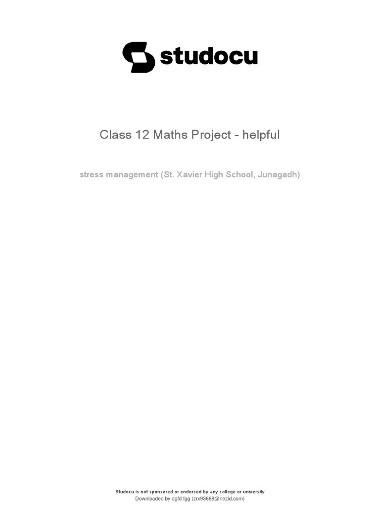 Class 12 Maths Project Helpful | PDF | Function (Mathematics ...