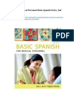 Solution Manual For Spanish For Medical Personnel Basic Spanish Series 2nd Edition