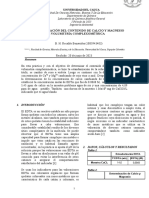 Determinación Del Contenido de Calcio y Magnesio Por Volumetría Complexometrica