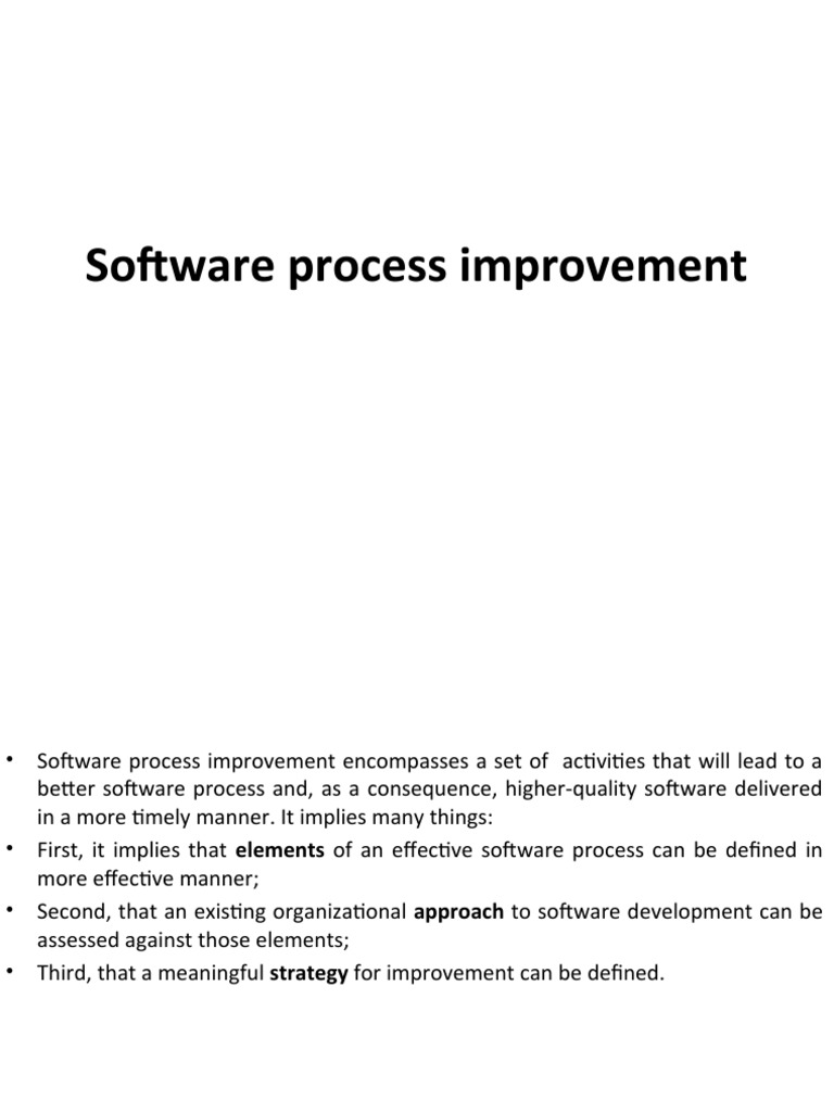 Software Process Improvement | PDF | Software Development Process ...