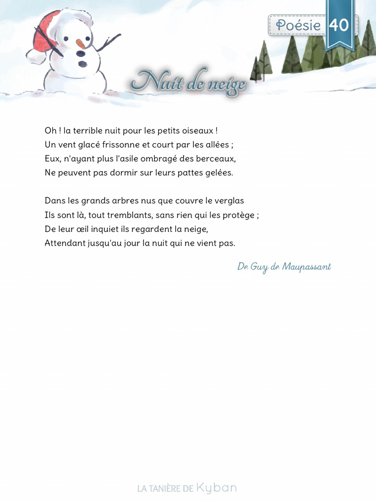 Poeme Nuit De Neige : Des Vers Magiques pour l'Hiver