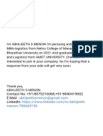 Abhijeeth Menon Cover Letter