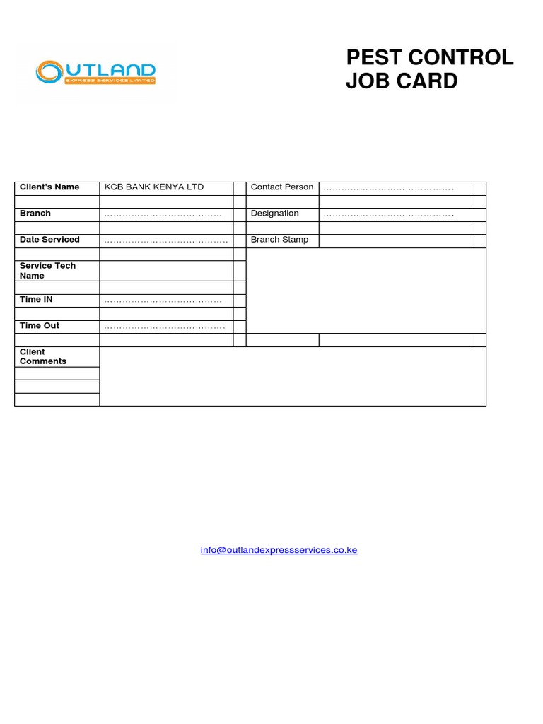 Pest Control Job Card1 PDF