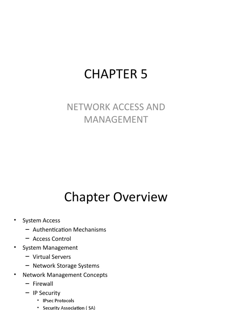 Chapter 5 Download Free PDF Computer Network Access Control