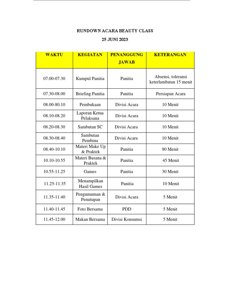 Make Up Class Form