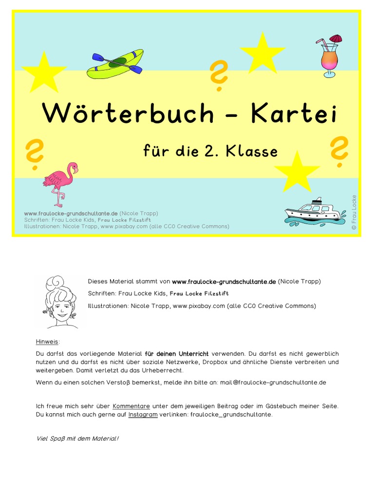 Wörterbuch Kartei-2.Klasse | PDF