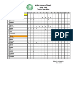 Attendance Sheet: Fourth Year-Mark