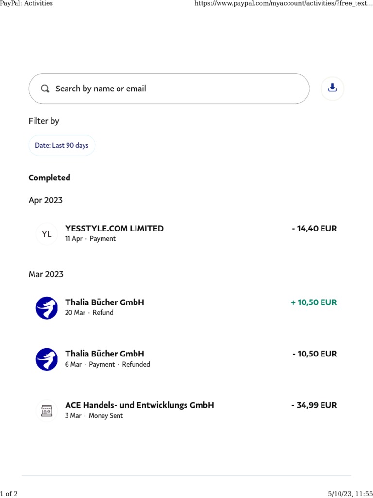 PayPal Activity Summary Report | PDF