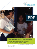 Discontinuation of IUDs Among Women Receiving Mobile Outreach Services in The Philippines 2006 2008