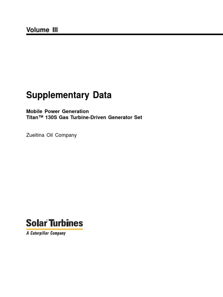Supplementary data mobile power generation titan 130s gas turbine