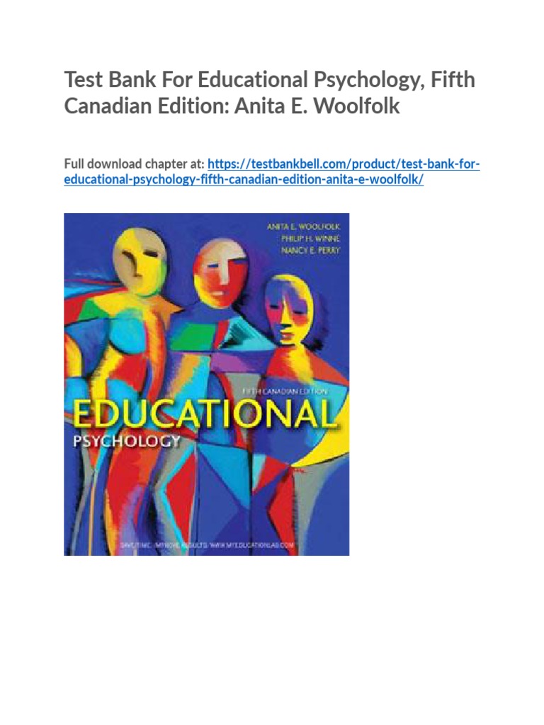 Test Bank For Educational Psychology Fifth Canadian Edition Anita e