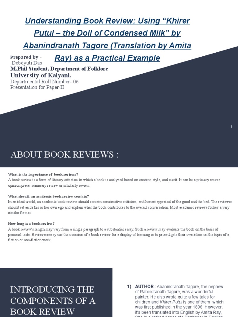 Understanding Book Review Using "Khirer Putul The Doll of Condensed