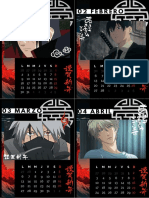 Calendario 2023 Anime Otaku DIY