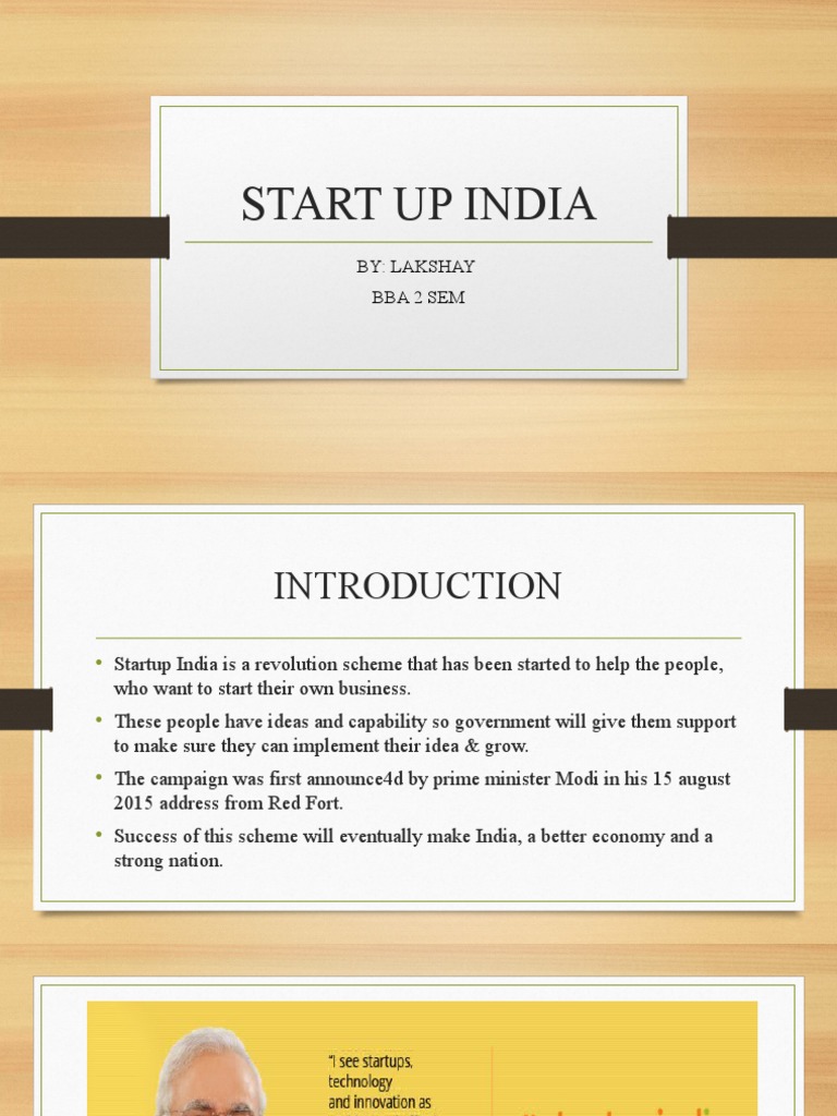 Startup India Initiative Overview | PDF | Startup Company | Small ...