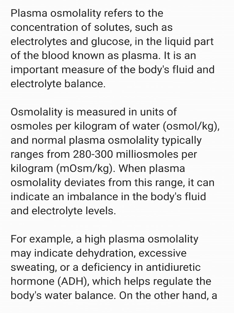 Basic overview of plasma viscosity and plamas osmolality pdf