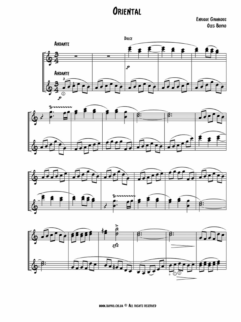 Granados Danse Espanole No 2 Oriental Duo | PDF
