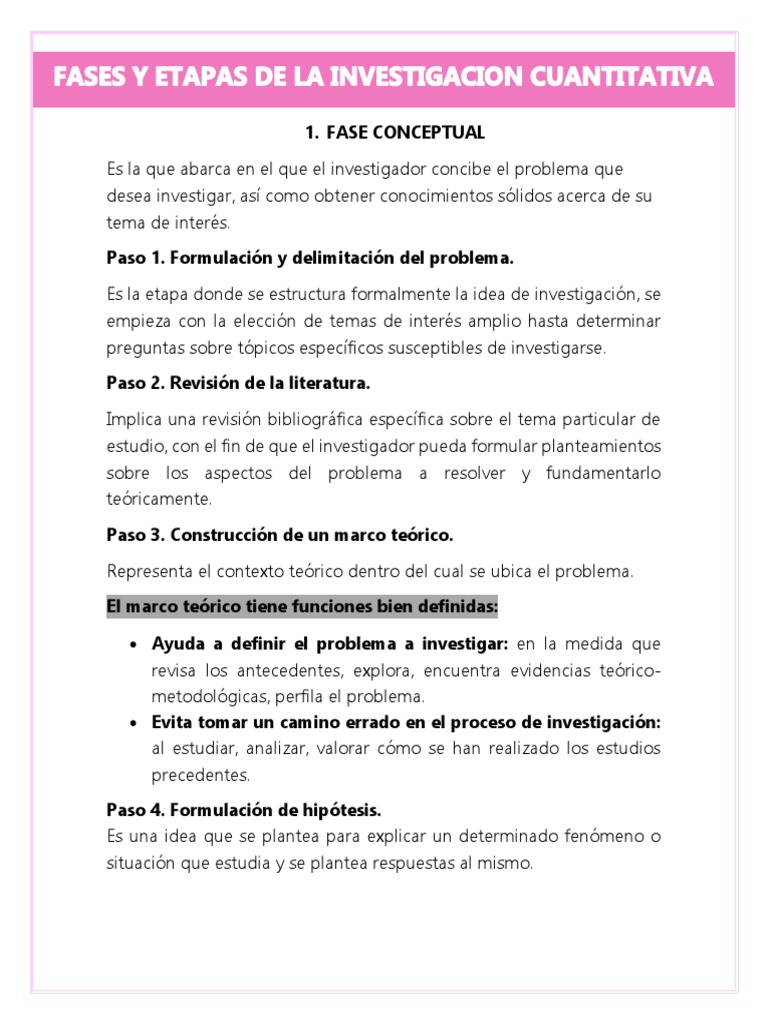 Fases y Etapas de La Investigacion Cuantitativa | PDF | Teoría | Diseño