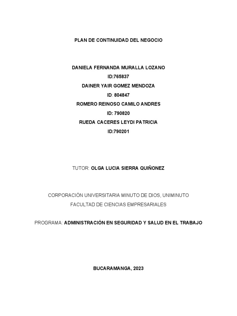 Resiliencia- Plan de Continuidad Del Negocio | PDF | Mercado (economía ...