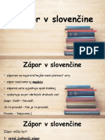 Zápor V Slovenčine