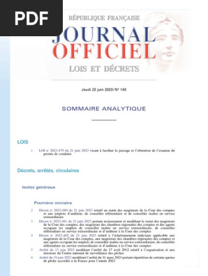Lois et Dcrets du 22 Juin 2023 | PDF | Magistrat | Gouvernement