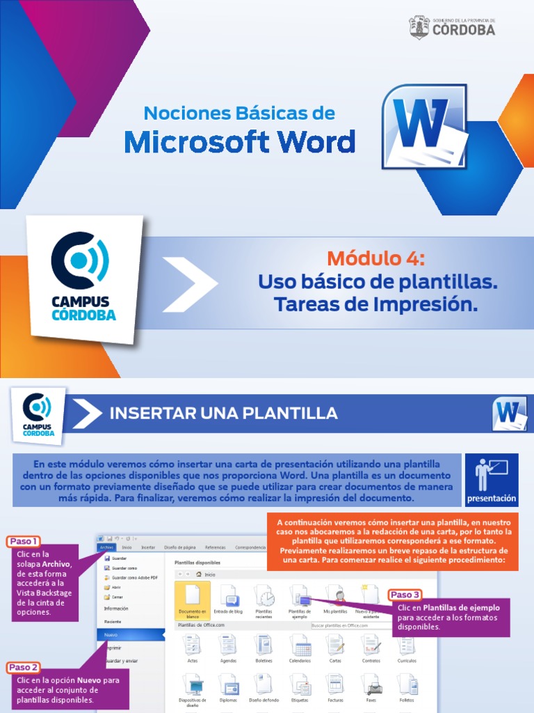 Nociones Básicas De Word Módulo 4 Pdf Microsoft Office