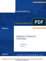 Sesión 2 - Semana1 - Matemática I - Dominio y Rango