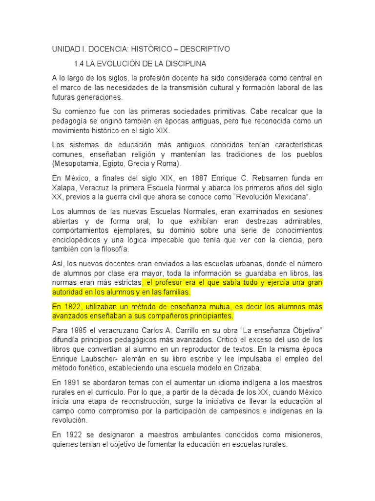 Historia de La Docencia | PDF | Maestros | Enseñando
