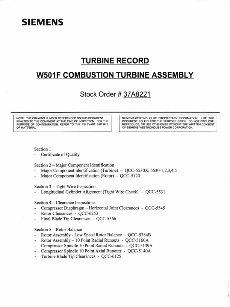 37a8221 (Turbine Record W501F) | PDF