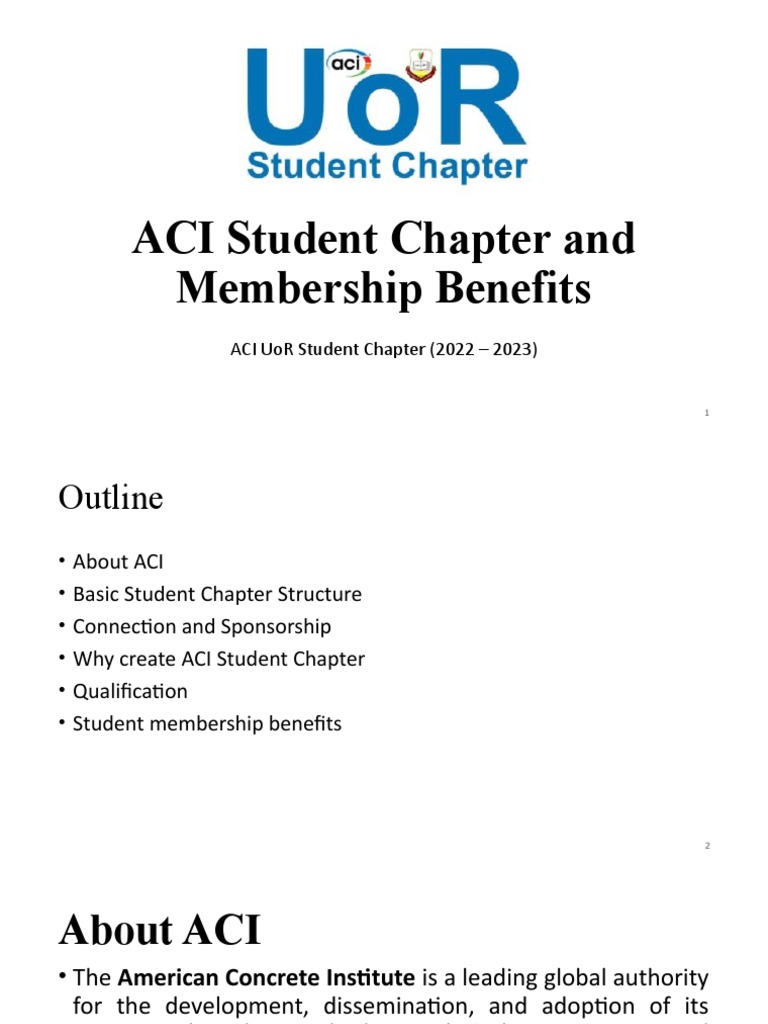 ACI Membership Benefits PDF