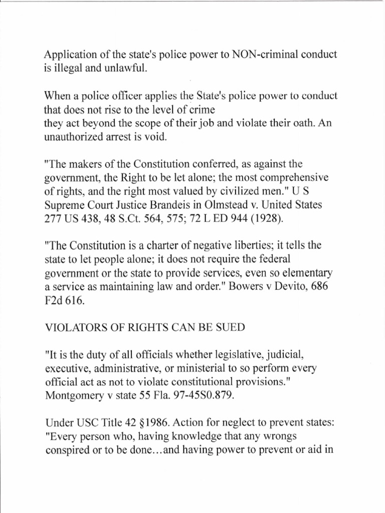 Police Power and Constitutional Rights | PDF | Diplomatic Rank | United ...