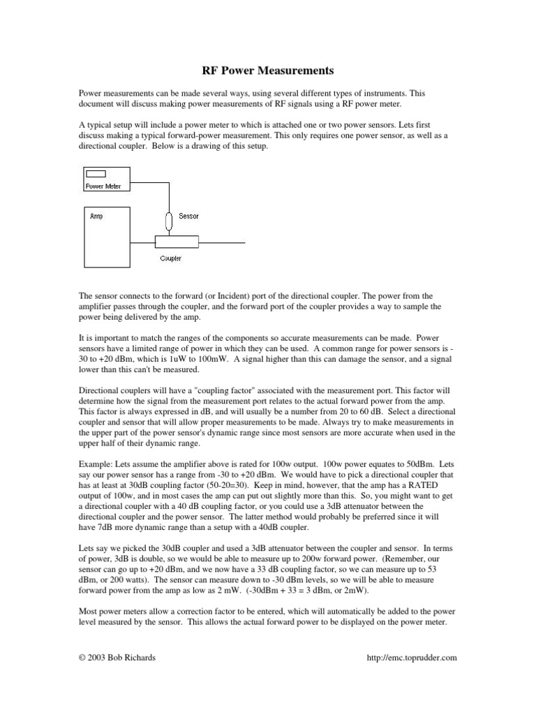 Power Meter Notes PDF Amplifier Decibel