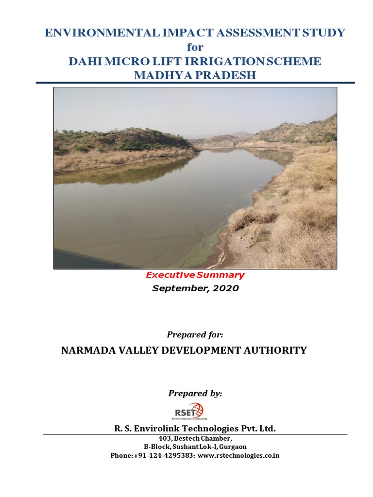 Dahi Micro Lift Irrigation EIA Report | PDF | Environmental Impact ...