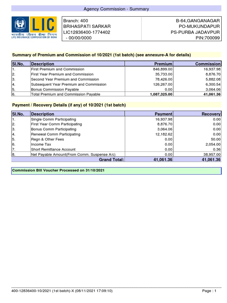 Commission Bill PDF Payments Services (Economics)