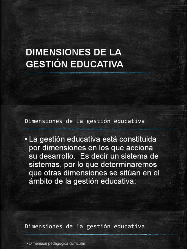 Dimensiones de la Gestión Educativa | PDF