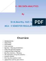 21cab14 - Big Data Analytics: Dr.M.Moorthy, Hod / Mca Mca - Ii Semester Regulation-2021