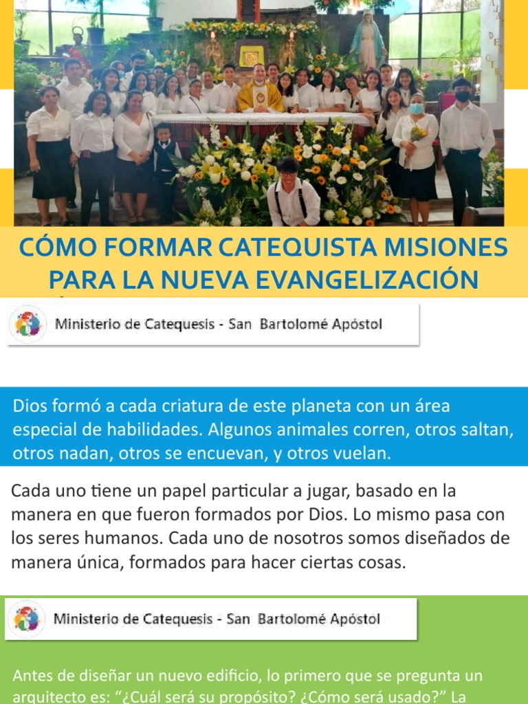 Formación De Catequistas Para Evangelización Pdf Jesús La 