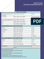 Ucd Key Dates