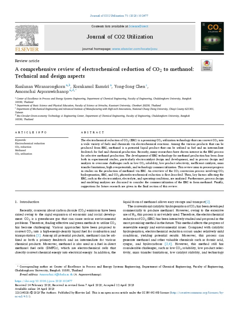 Electrochemical CO2 Reduction to Methanol | PDF | Catalysis | Redox