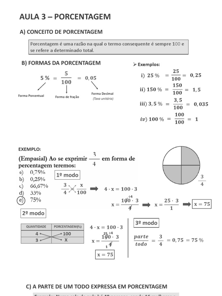 Aula 3 | PDF | Percentagem | Juros