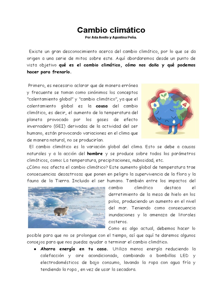 Cómo combatir el cambio climático | PDF | Cambio climático | Clima