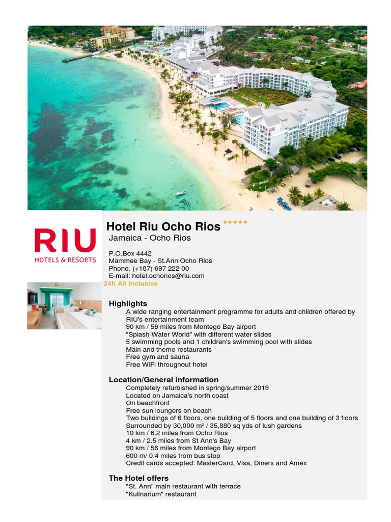 Hotel Riu Ocho Rios | PDF | Buffet | Meal