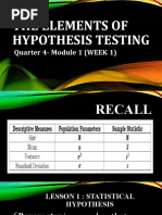 The Elements of Hypothesis Testing MODULE 1 STATISTICS