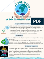 Documento A4 Sobre El Día Mundial Del Agua, Estilo Infografía, Azul Oscuro y Azul Pastel