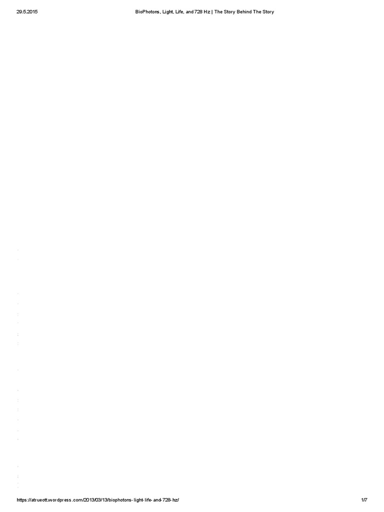 Bio Photons Light Life and 728 HZ The ST PDF