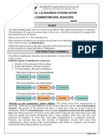 Ged (Gr. 12) Business Studies Notes 4.3.5 Marketing Mix: Place Mix NAME: - DATE: - Place