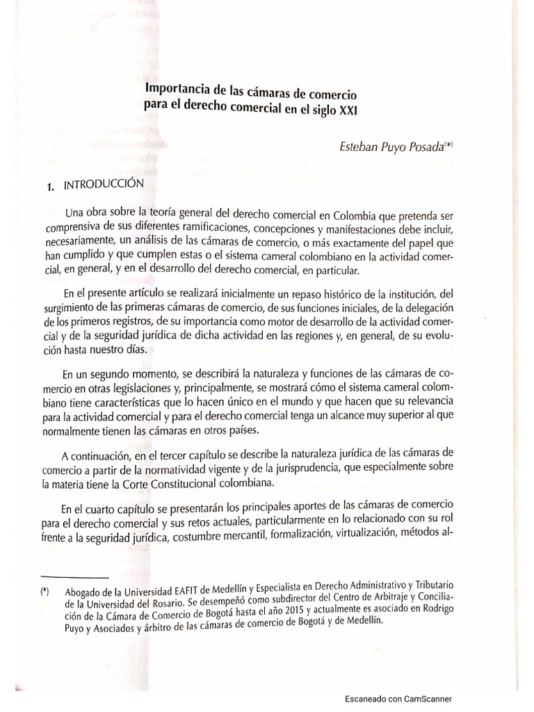 Imnportantacia Camaras De Comercio Pdf