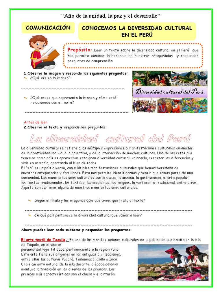 Diversidad Cultural en el Perú para Niños | PDF | Perú